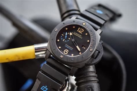 panerai luminor submersible black dial|panerai luminor submersible 1950 carbotech.